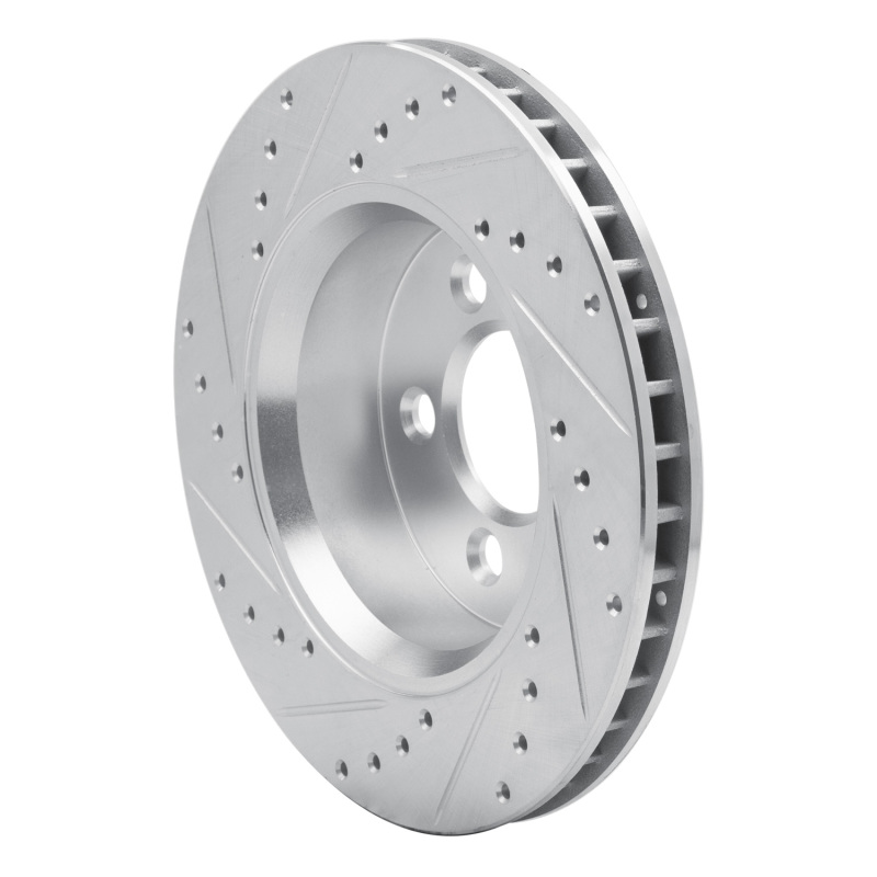 Dodge Nitro Brake Rotor (1) - Front Right - R1 Concepts - Drilled & Slotted - Silver - `07-`12